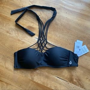 NWT [S] Volcom Bikini Top Black